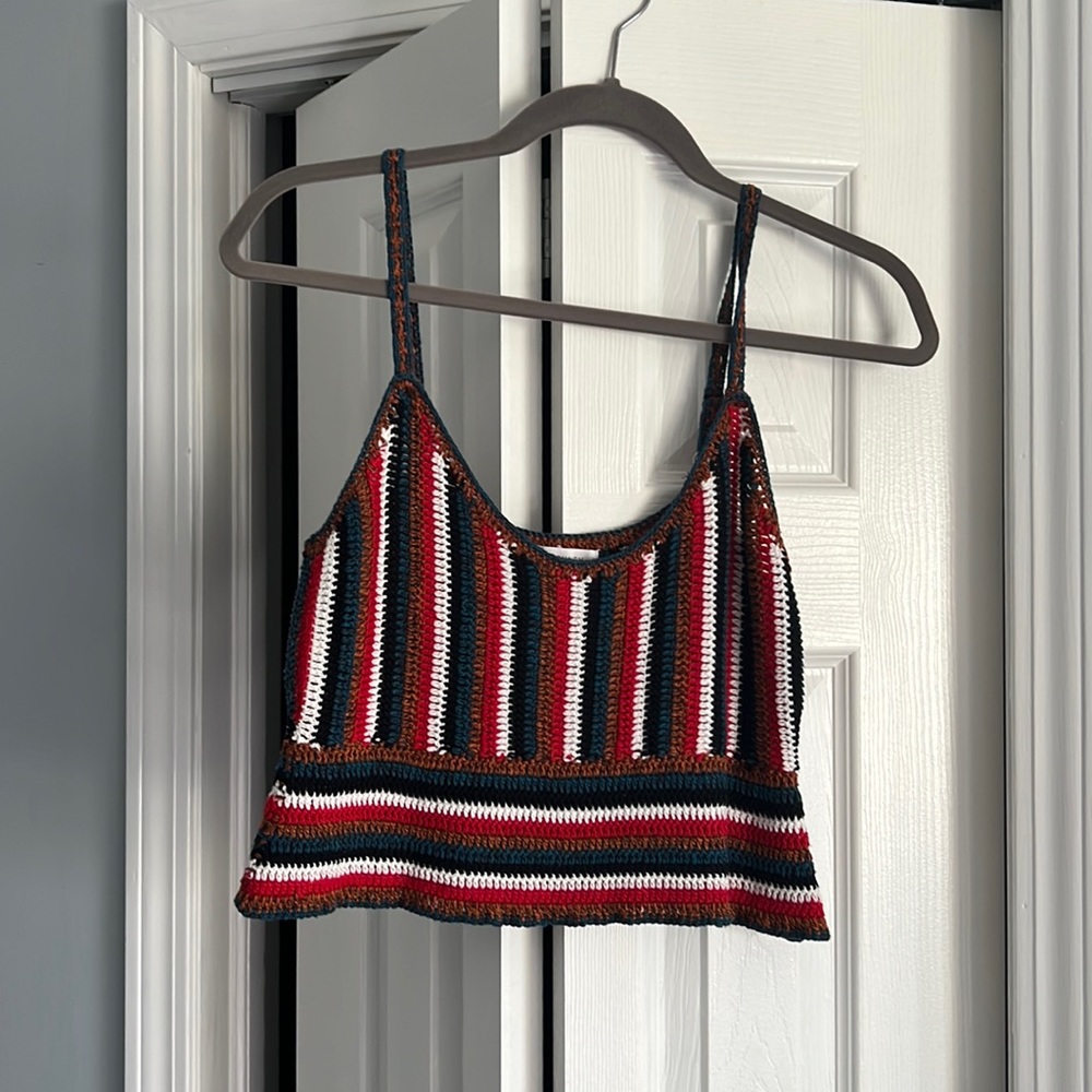 Colorful knit crop top